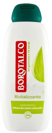 12x Borotalco Bagnoschiuma Rivitalizzante - Duschgel mit Duft nach Bergamotte und Grüner Tee - Weiche, Glatte und Samtige Haut - Körperreiniger 450ml + Beni Culinari Kostenloser Schlüsselanhänger
