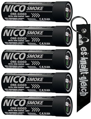 Rauchkörper Smoke Grenades 120 Sekunden im 5er Pack in Schwarz Grau von NICO Europe mit Anhänger