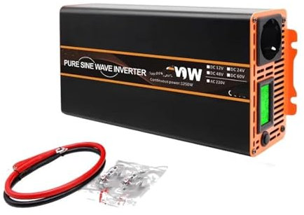 Onduleur Convertisseur Tension pour La Maison/Voiture Onduleur Pur Sinus Transformateur 12v 24v 220v Puissance Courant Tension Convertisseur UE Type DC À AC 1600W 2500W(EU-2500W-12V-220V)