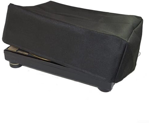 Cubierta antipolvo para tocadiscos, transpirable, impermeable, tela Oxford, cubierta antipolvo para tocadiscos, 18 x 14 x 6.75 pulgadas, color negro