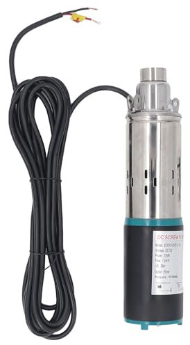 TARSHYRY Pompa a Vite in Acciaio Inossidabile 12 V per Serbatoio Dell'acqua di Pozzi Profondi 30 M Testa di Flusso 1,2 M³/h con Collegamento del Pannello Solare