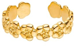 Purelei® Hauʻoli Ring – verstellbarer, wasserfester Ring mit filigranen Blüten, Edelstahl 14K vergoldet, 18K rosévergoldet oder silber (Größe 56–60) (Gold)