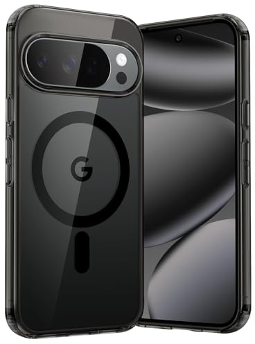 JETech Magnetische Hülle für Google Pixel 10/10 Pro, Obsidian | Kompatibel mit MagSafe, Kompatibel mit Pixelsnap-Ladegerät, Stoßfeste Handyhülle, Kratzfeste Transparentes Rückseite
