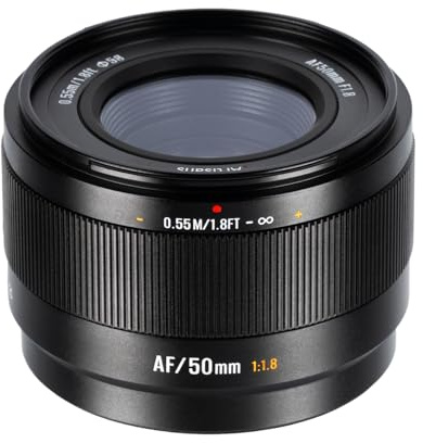 7artisans AF 50 mm F1.8 pour Sony E (APS-C) – Téléobjectif léger avec STM-AF, baïonnette métallique et F1.8 pour portraits sur A6700, ZV-E10 et plus encore (E-Mount)