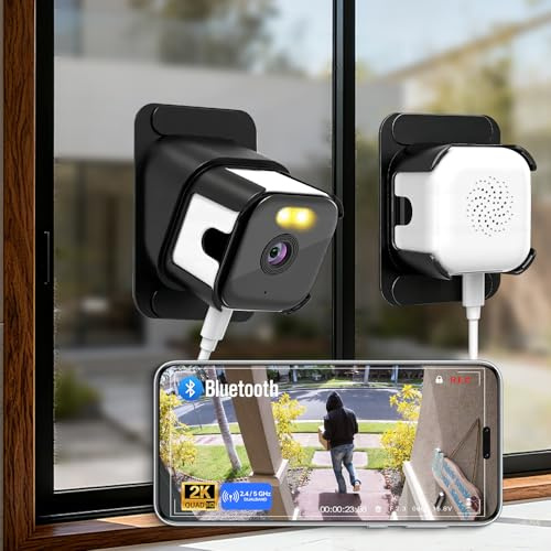 Sosisul 3MP 2K Fensterkamera Innen, 2,4G&5GHz Überwachungskamera Innen, mit 18° Verstellbarer Halterung, KI Farbnachtsicht & Bewegungserkennung, 2,4G & 5GHz, Blendschutz, 24/7 Aufnahme
