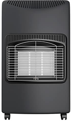 NIKLAS - Chauffage d'appoint gaz 4200W + Connectique incluse 3 niveaux de chauffe - Poele à gaz Infrarouge Gris sur roulettes, Allumage facile Piezo, Intérieur 120m3 NIKLAS