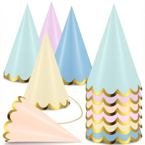 Classicseali 24 Stück Partyhut Erwachsene, Party Hüte | Partyhüte für Kuscheltiere, Partyhütchen mit Elastischen für Familientreffen, Braut, Geburtstagsfeiern, Dress Up Partys