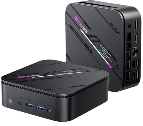 Blackview MP100 Pro Mini PC, Intel i5-12450H (fino a 4,4 GHz), RAM DDR4 16 GB (fino a 64 GB), SSD PCIe 4.0 M.2 da 512 GB (fino a 2 TB), Windows 11 Pro,Triplo schermo 4K, WiFi 6, Bluetooth 5.2
