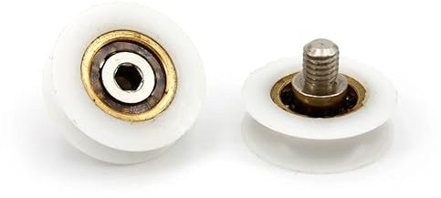 Cuscinetti Box Doccia VR - Kit 2 Pezzi di Carrucola a Sfera di Ricambio in Acciaio per Ante Doccia a Scorrimento diametro 25x7.5x16.6 M6 Brugola CH4 profilo ad U R.3