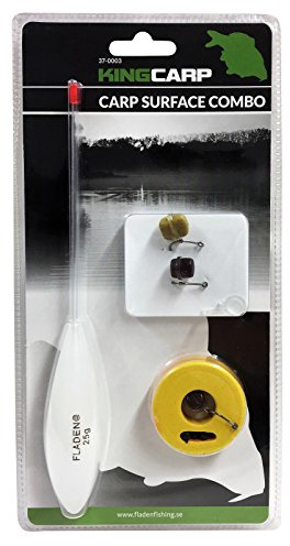 KingCarp - 25g Surface Bomb Float and Baited with Pellet - Includes Swivels Rubber Beads and a Long Leader [37-0003]