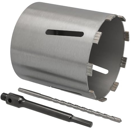 Couronne de forage diamantée à 6 pans longue (200 mm) - Longueur utile : 180 mm - Diamètre : 182 mm