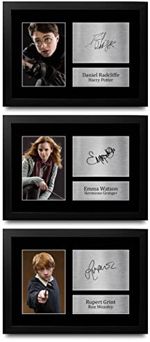 HWC Trading FR Alle 3 x Harry Potter Gift Signed GESTALTET A4 gedruckt Autograph Daniel Radcliffe Emma Watson Rupert Grint Geschenke drucken Fotobildanzeige