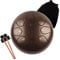 LOMUTY Stahlzungentrommel, 6 Zoll 15 cm Steel Tongue Drum, C-Dur 8 Noten, Handtrommel HandPan Drum mit Drumsticks/Tragetasche(Braun)