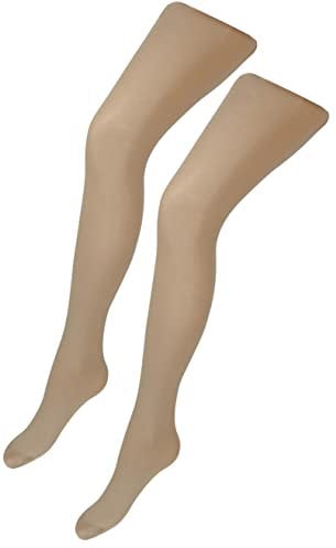 TupTam Feinstrumpfhose Mädchen 40 DEN – Mikrofaser Strumpfhose Mädchen im 2er Pack – Halbtransparent & Bequem, Farbe: Beige, Größe: 152-164