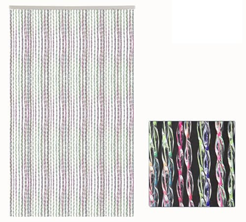 Tata Home Tenda Antimosche Fili Scooby Doo Multi Colori Trasparente per Porta Finestra Moschiera a Pannello Misura 140 x 230 cm con kit di ganci