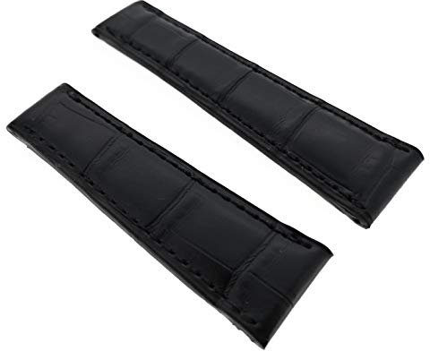 Uhrenarmband Uhrband für Rolex Daytona schwarz echt Kroko 20mm