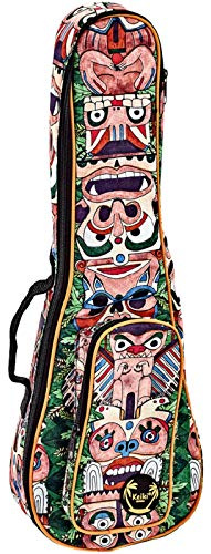 Ortega Guitars Keiki Designer Sopran-Ukulele-Tasche - Nylon Totem | für Sopran-Ukulele, Höhe 55 cm , mit Tragegriff, Schultergurte, KUB-TM-SO