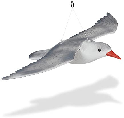 Relaxdays 8 x Vogelschreck Möwe, fliegend, zum Aufhängen, Dekofigur, Taubenschreck für Garten, Balkon, Terrasse, weiß/grau