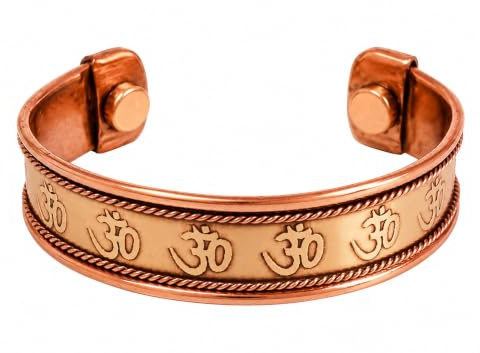 Touchstone Kupferarmband im tibetischen Stil. Handgeschmiedet aus massivem, hochwertigem Kupfer für Frauen und Männer. Hinduistische spirituelle Botschaft