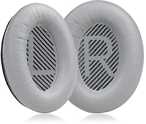 Molgria, cuscinetti di ricambio in pelle di agnello per cuffie Bose Quiet Comfort QC 35 II QC35 QC35ii QC15 QC25 QC2 AE2 SoundLink SoundTrue (argento)
