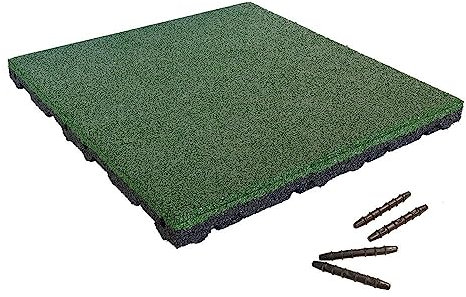 Vivol Fallschutzmatten mit Stecksystem - 50x50cm TÜV Geprüfte Qualitäts Bodenschutzmatte für Spielplatz, Kita, Schule - Unterlegmatte für Fitness und Crossfit - Zuschneidbar (55mm, Grün)