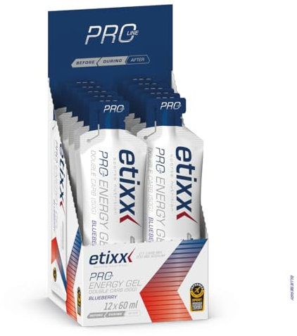 Etixx Double Carb Energy Gel Proline 60 ml Carburant d'endurance avec un rapport glucose/fructose optimal de 2:1
