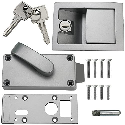 US TriMark MC 700 - Serratura in metallo, per porta, roulotte, caravan, barca, colore: Argento