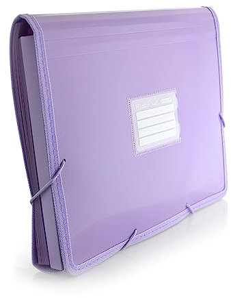 Ordnungsmappe PLUS COLORLINE - mit Fächern für Notizbuch - 12 Fächer und Gummizug (lila)