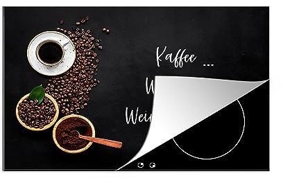 MuchoWow Herdabdeckplatte Ceranfeld Spritzschutz Küche Induktionsherd Abdeckung Induktionskochfeld Ceranfeldabdeckung Kaffee Kaffeebohnen 80x52