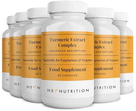 Theonia Turmeric Extract Complex Vitamin D3 & C, Black Pepper Extract | Support Muscle & Joint Relief - Maximum Potency & Enhanced Absorption - UK Made - 6 Pack - 360 Vegan Capsules