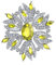 Grande Épingle De Style Vintage En Forme De Fleur En Cristal De Topaze Jaune Simulée Pour Femmes Pour Mère Plaqué Argent