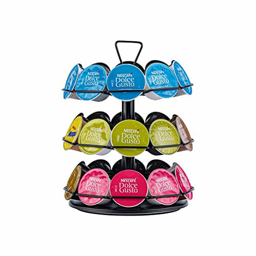 Flagship Carrousel de dosettes de café à 3 niveaux pour Dolce Gusto en métal à installer soi-même pour Nescafé Dolce Gusto (capacité de 30 dosettes)