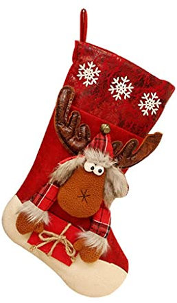 TianWlio Weihnachtsdekoration Weihnachtsmann Socken Süßigkeiten Socken Geschenk Weihnachtsbaum Anhänger Heizpilz Gas Terrasse Pyramide (Red C, One Size)