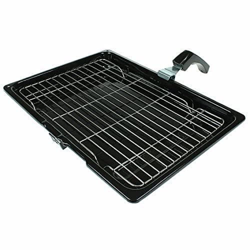 Grill Pan Tray For Universal Fan Oven & Cooker With Handle/Rack 380mm x 270mm