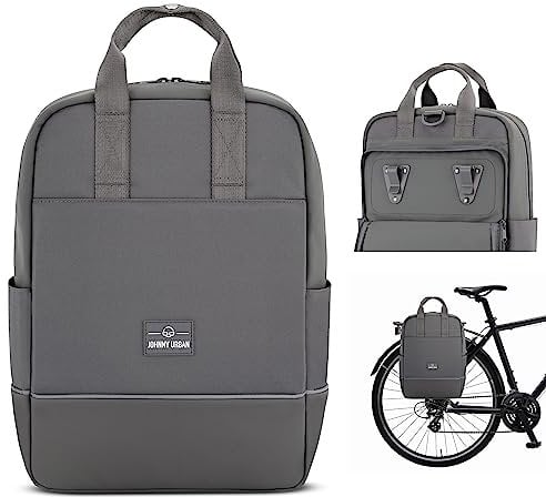 Johnny Urban Fahrradtaschen für Gepäckträger Damen & Herren Dunkelgrau - Jona Medium Bike - 2 in 1 Fahrrad Tasche Rucksack & Gepäckträgertasche Hinten - Wasserabweisend
