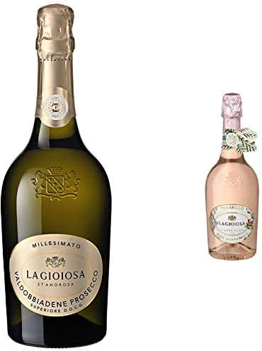 La Gioiosa Prosecco Valdobbiadene Superiore Millesimato DOCG, 75 cl & Prosecco Rose DOC Millesimato, 1 x 750ml, label may vary