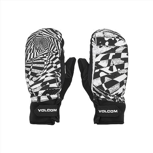 Volcom Herren Nyle Isolierte Pipe and Park Winter Snowboard Ski Mitt Handschuhe, Schwarz-Weiß, S4, X-Large