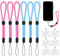 cobee Dragonne de poignet avec patch d'attache, 6 sangles de poignet réglables en nylon avec 6 coussinets transparents pour téléphone, Bleu/rose, 20 cm/20 cm