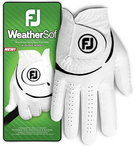 FootJoy Herren Weathersof Golfhandschuh, weiß/schwarz, XL