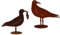 2er Set Edelrost Dekoration Rost Möwe Maritime Figur für den Außenbereich Dekomöwe auf Bodenplatte rostige Deko Eisen mit Fisch im Schnabel (Möwen Set C)