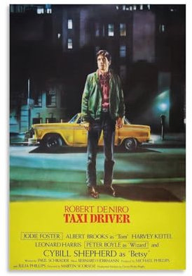 Taxifahrer 70er Jahre Filmposter Vintage Bild Druck Leinwand Poster Wandfarbe Kunst Poster Dekor Modern