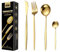 Wivico Gold Cutlery Set for 6 People 24-Piece|Stainless Steel Cutlery Sets Flatware Set Knife Fork Spoon Set|Ideal for Home/Party/Restaurant|Mirror Polished Tableware Set|Dishwasher Safe
