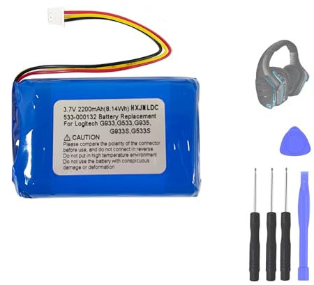 Aousavo 533-000132 ersatz akku Kompatibel mit Logitech G933,G533,G935,G933S,G533S Wireless Artemis Spectrum Gaming Headset