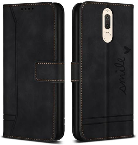 Bravoday Cover per Huawei Mate 10 Lite/Huawei Mate 10 Lite, Flip Custodia in Pelle PU con Slot per Schede, Portafoglio Custodia per Huawei Mate 10 Lite/Huawei Mate 10 Lite, Nero