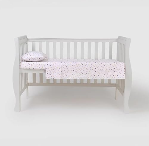 TRAMAS+ Babybettwäsche 60x120 cm, 100% Baumwolle, 3-teiliges Julie | Mit Spannbettlaken, Oberlaken und Kissenbezug | Weiche und atmungsaktive Baumwolle für einen angenehmen Schlafkomfort