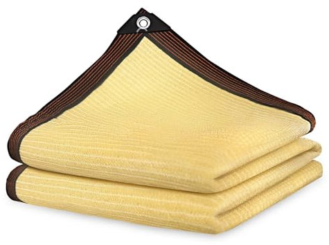 Schattiernetz-mit-ösen-2x3m, Beige Garten Sonnenschutz Netz Terrasse 70% Shading Rate UV-Beständiges Beschattungsnetz GewäChshau Schattennetz für HüHnerstall Garten Outdoor Sonnennetz