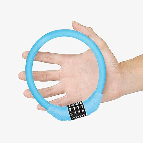 FUZVOL Bike Lock Cable, 4-Digit Combination Bicycle Lock for Cycle, Motorbike, Scooter, Mountain Bike, Pram, Outdoor, High Security & Waterproof Bike Chain Locks,Portable,Blue
