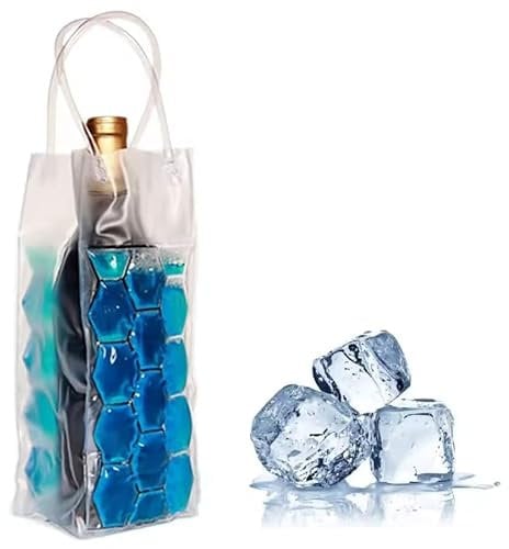Bolsa de vino de hielo, enfriador de botellas de vino para champán rojo y blanco o espumoso, soporte de refrigeración de gel