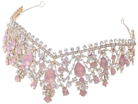 Coiffures pour femmes, bijoux de cheveux diadèmes de couronne pour femmes de luxe forêt rose bleu opale cristal diadèmes de mariée couronne de reine royale strass diadème de concours de beauté ac