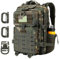 Hannibal Tactical 45L/30L MOLLE Assault Rucksack, taktischer Rucksack, Militär, Armee, Camping-Rucksack mit Flaschenhalter, Us Woodland, 30L